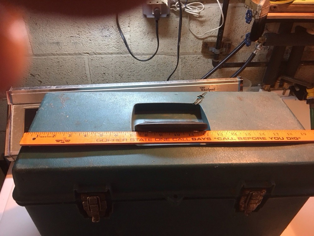 Vintage Benchtop Green Plastic Toolbox