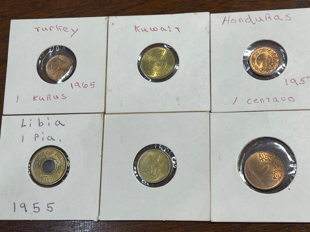 Assorted 6 World Foreign Coins Lot BU Condition