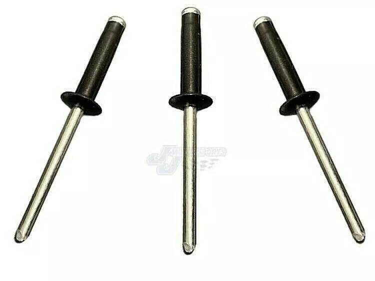 Small Head Black 3/16" Exploding (Tri-Fold) Pop Rivets 25 ct. Racing Fasteners