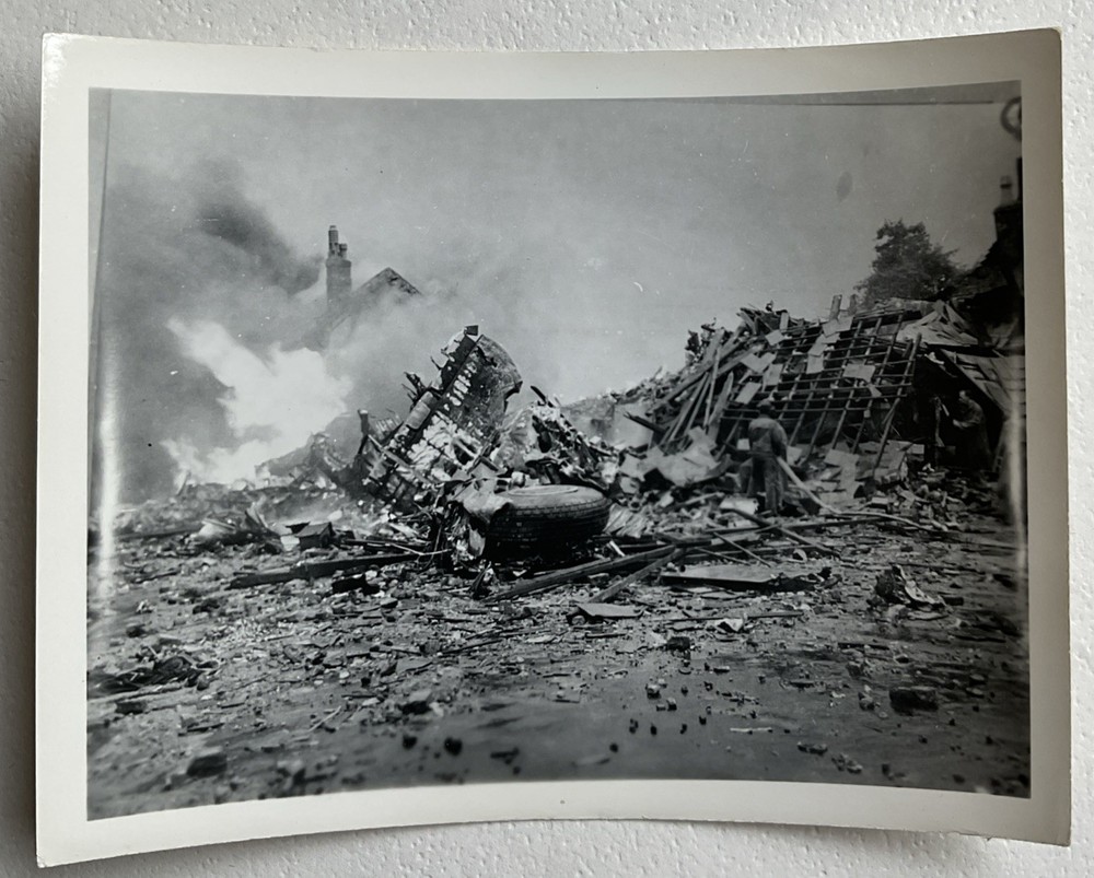 WWII Original Photo Devastation From German Bombing Raid