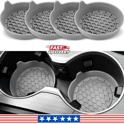 4-Pack Silicone Car Cup Holder Coasters – Non-Slip Universal Interior Accessory