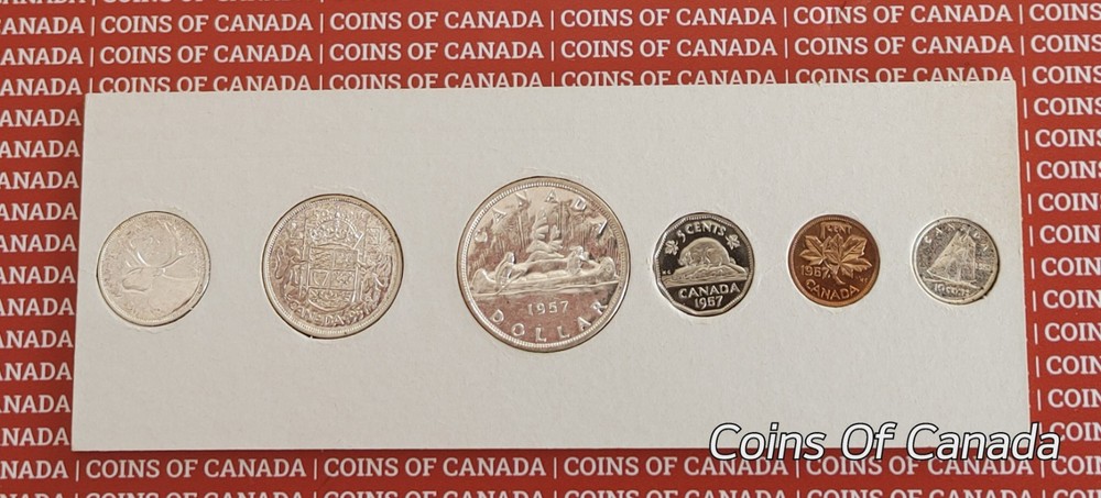 1957 Canada Prooflike Mint Set In Original Whitecard - Very Nice #coinsofcanada