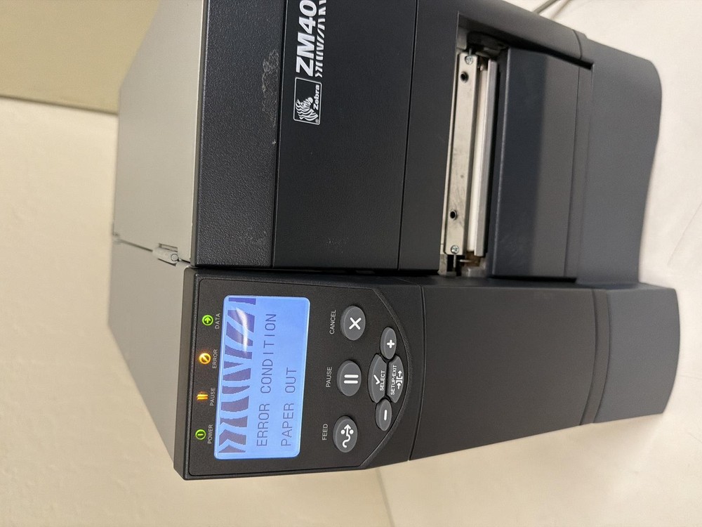 ZEBRA ZM400 PRINTER, NO PAPER