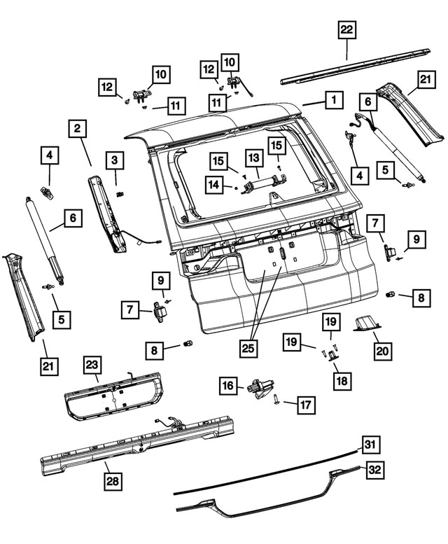 Genuine Mopar Lift-Gate Applique 68651459AA