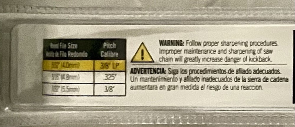 PowerCare Chainsaw File & Guide 3/16" & 5/32" Sharpener 2 Pack