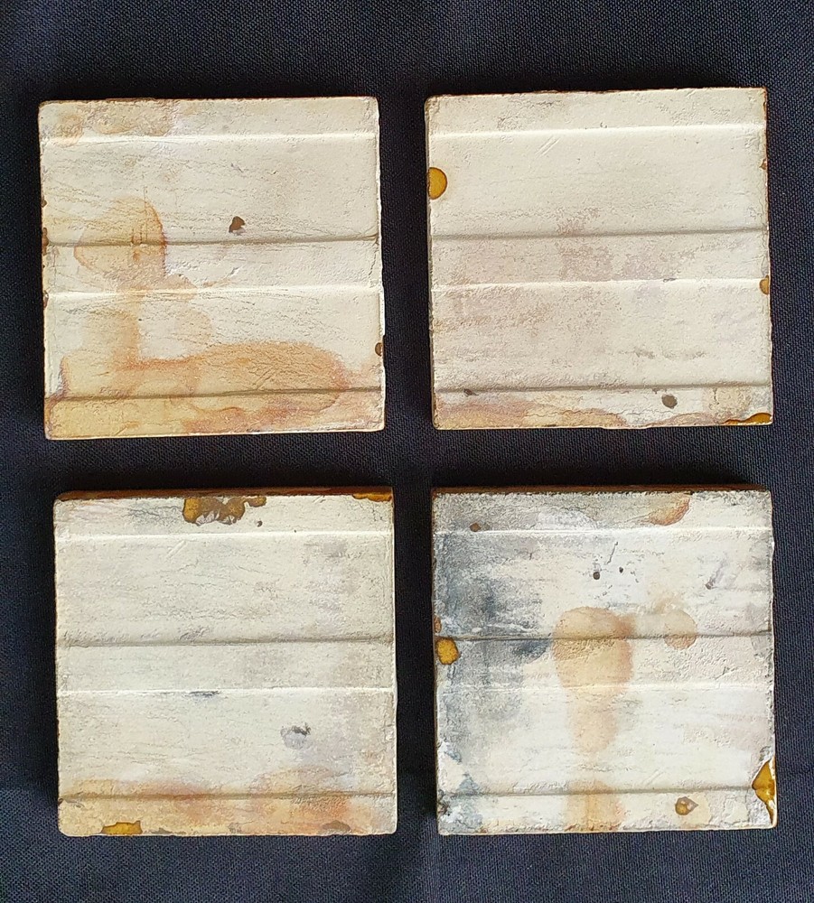 Four Arts & Crafts Tiles. 3"x3"