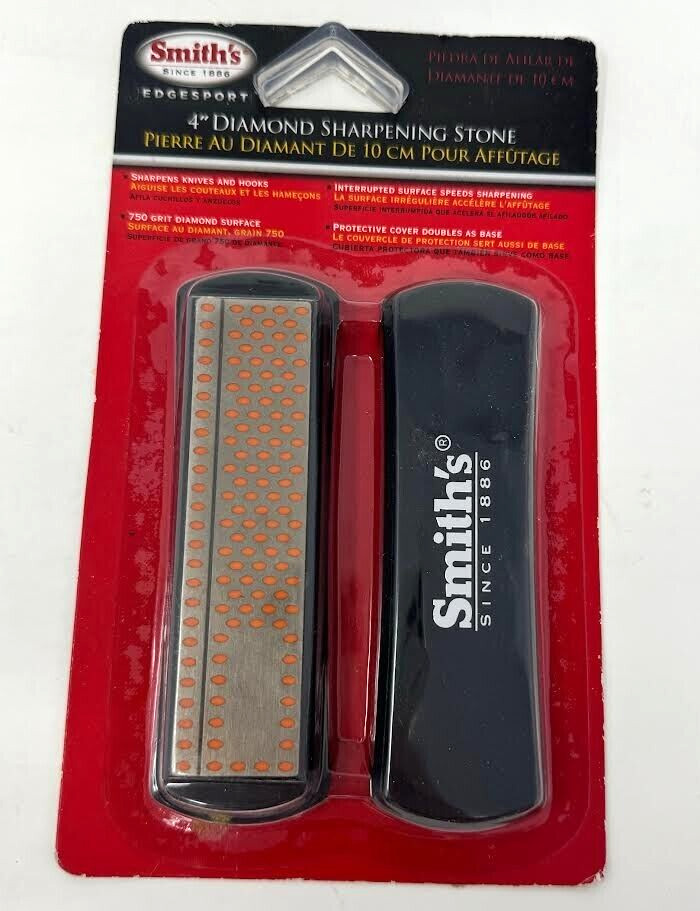 SMITH'S ' 4" DIAMOND SHARPENING STONE ' 750 GRIT DIAMOND SURFACE