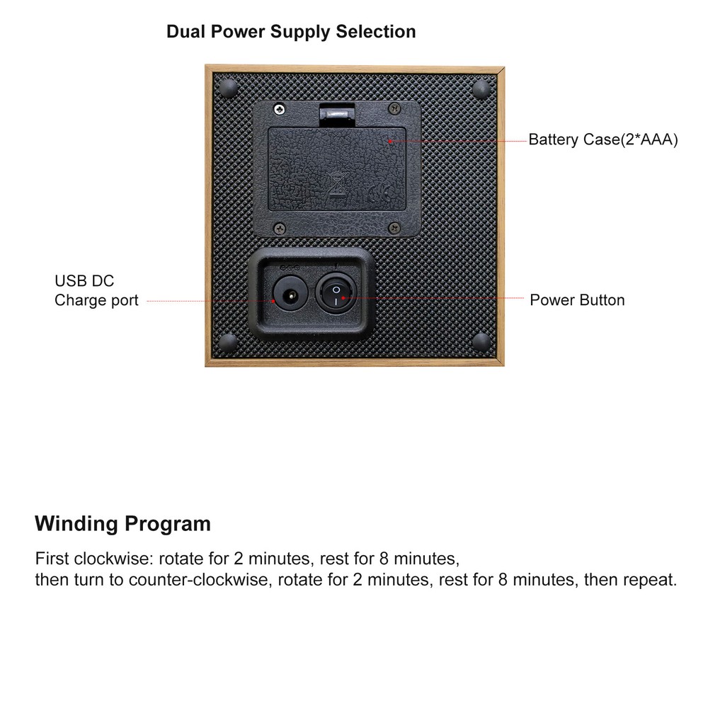 Automatic Rotation Single Watch Winder Display Storage Case Dual Power Supply