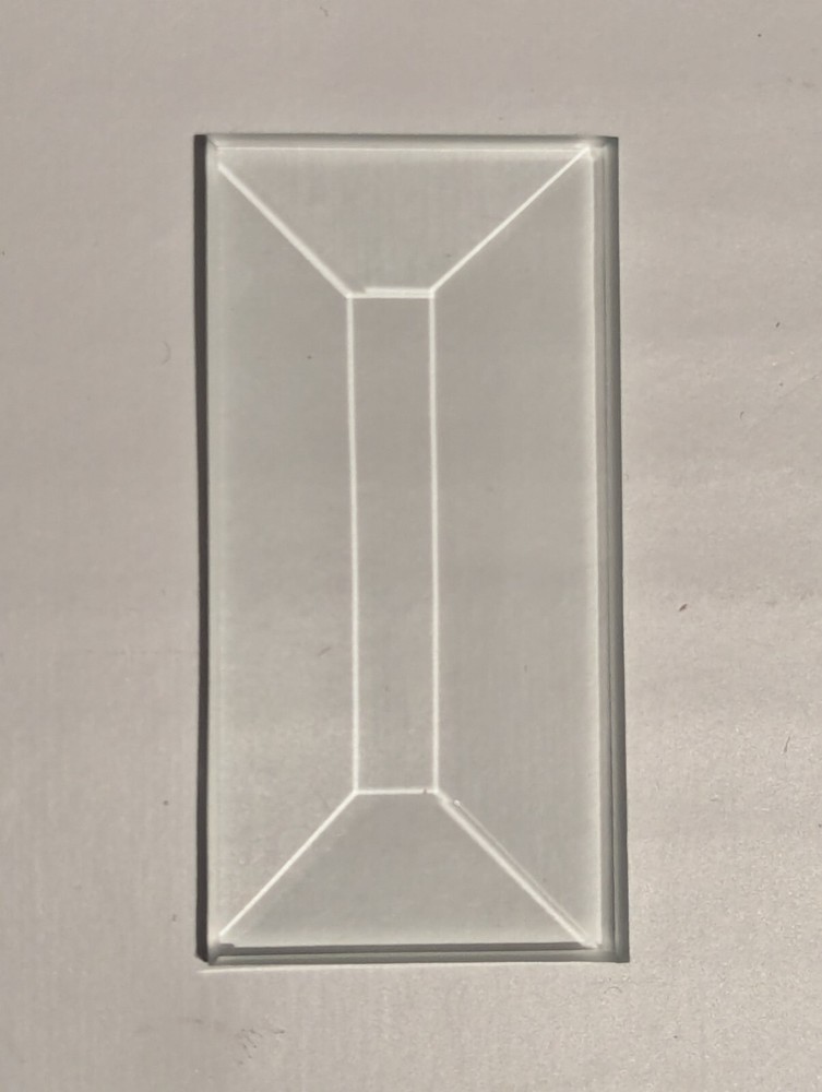 Rectangular Glass  Bevel. Clear. 1"x2".