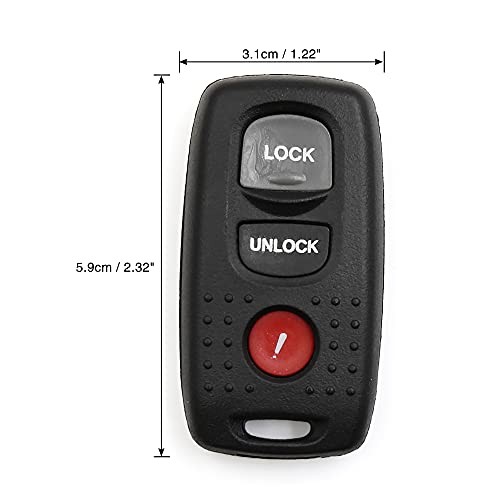 2pcs 3 Buttons Key Fob Keyless Entry Remote Control Key Case Shell for Mazda