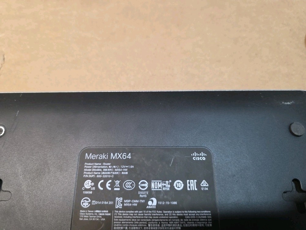 Cisco Meraki Firewall (Unclaimed) MX64