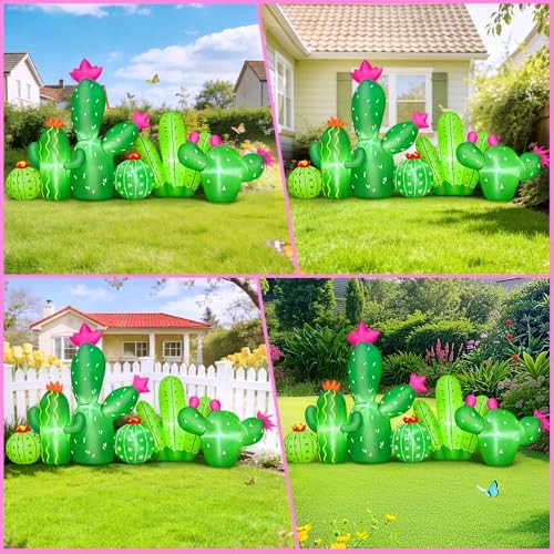 7 FT Spring Easter Inflatable Cactus Outdoor Decoration, Inflatable Cactus