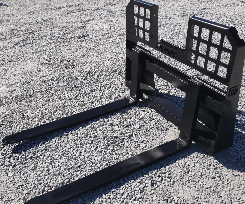 72" Solid Bottom Grapple Grease & 48 Walk Through Pallet Forks Combo QuickAttach