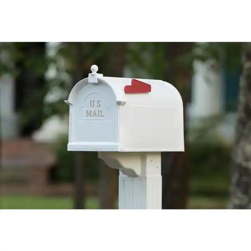 White Mailbox and Post Kit, Easy Assembly with Common Tools Durable Craftsman