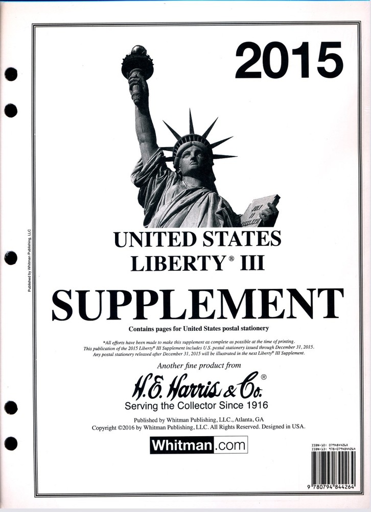H E Harris Liberty 3 2015 Stamp Album Supplement ( HE HARRIS LIBERTY III 2015 )