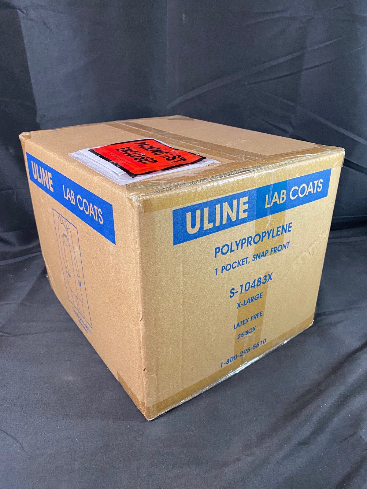 ULINE Economy Lab Coat 1 Pocket Snap Front XL Polypropylene S-10483X (25/cs)