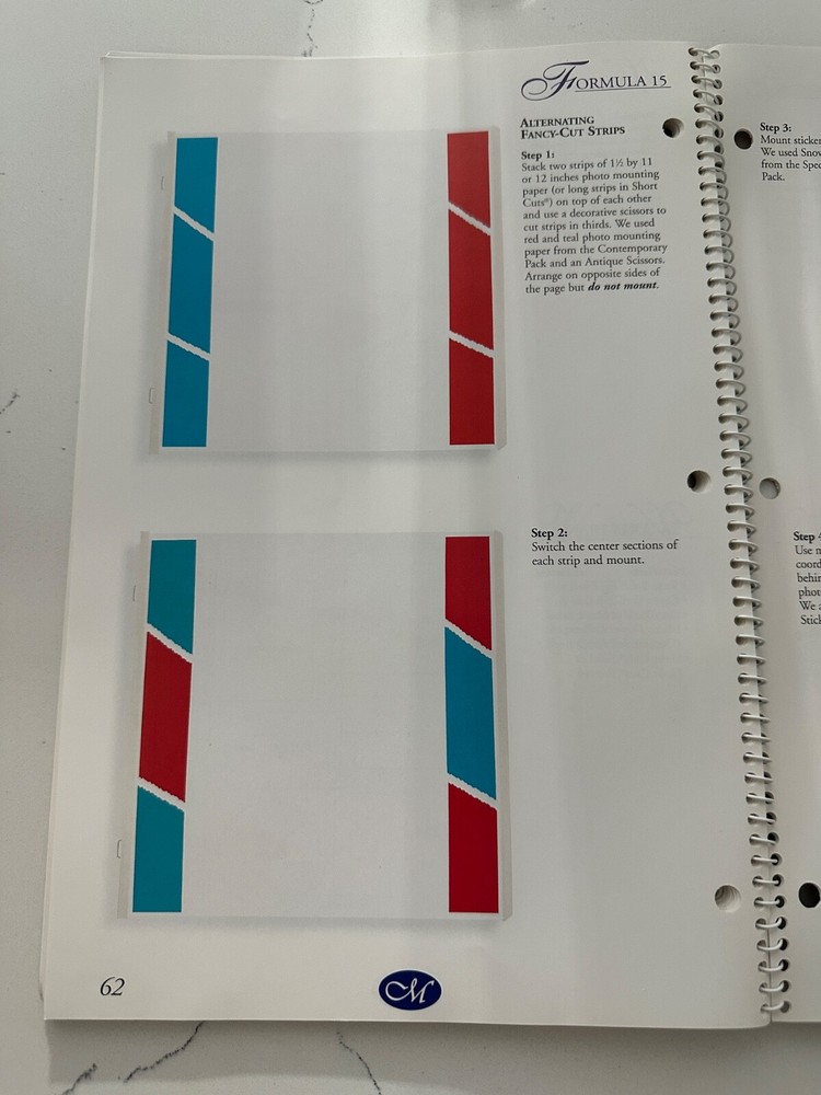 Creative Memories Collection/Fast Formulas/15 Page Layout Methods/1998 Spiral Bk
