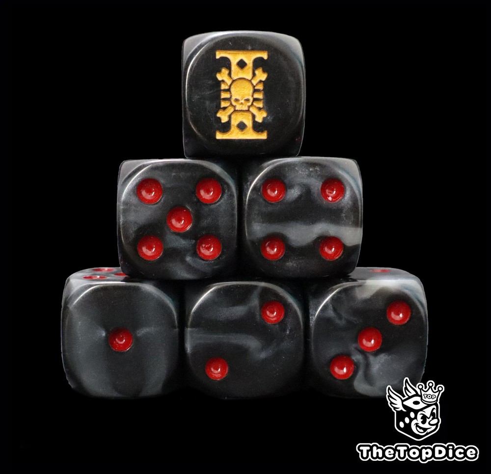 Black xenos hunters for grimdark sci fi tabletop wargames D6 alien war dice