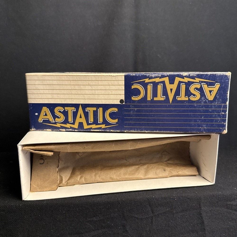 Vintage Astatic Model 332 Crystal Microphone, Box and Inner Packing