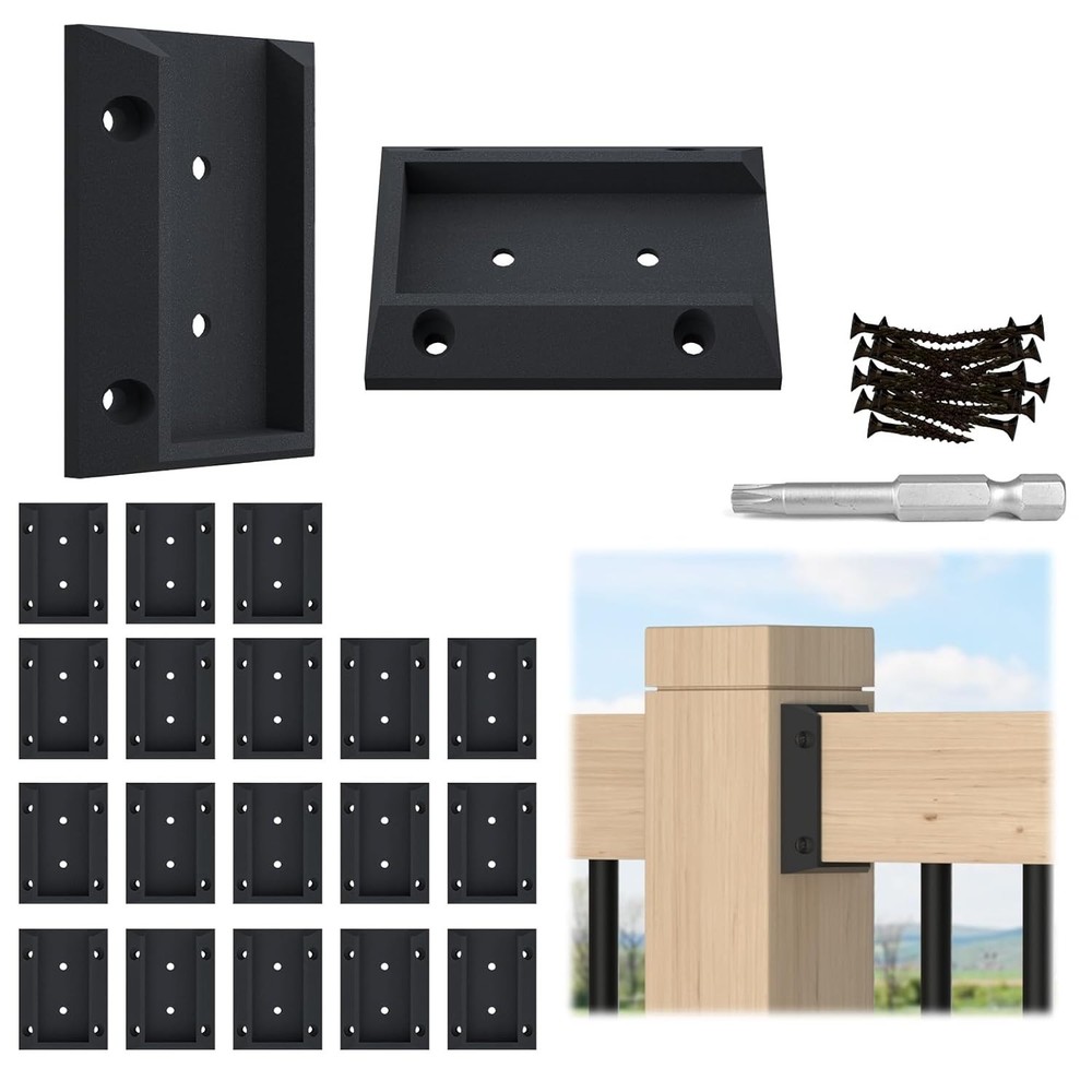 Effortless Installation Kit: 20 Deck Railing Brackets with Torx Screws & Driver