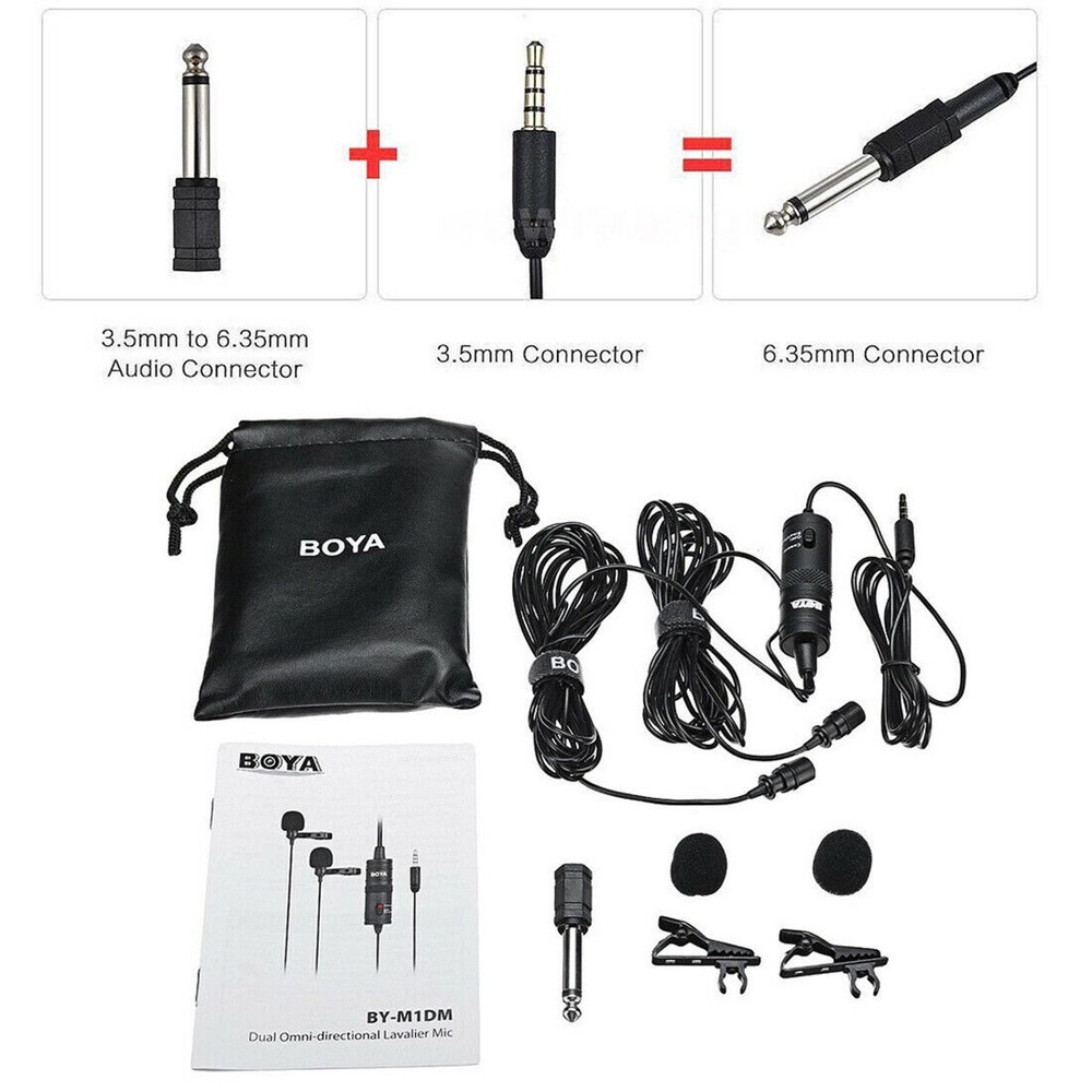 BY-M1DM Dual Omni-directional Lavalier Microphone For Android Smartphone D