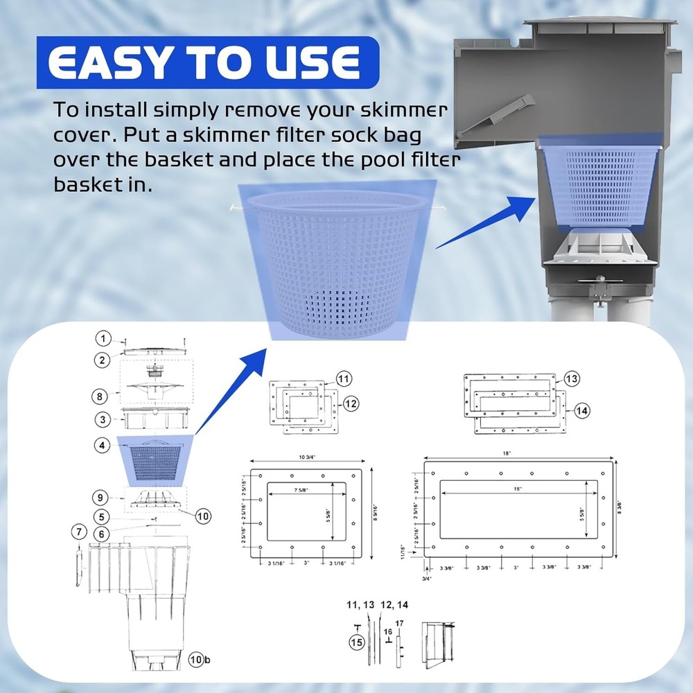 Weighted 7-Inch Pool Skimmer Basket - Durable Replacement for Hayward Models