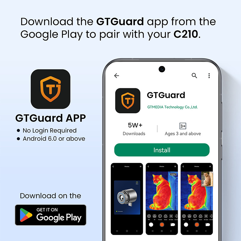 GTGUARD C210 Portable Mini Thermal Imaging Camera for Android Type-C Smartphone