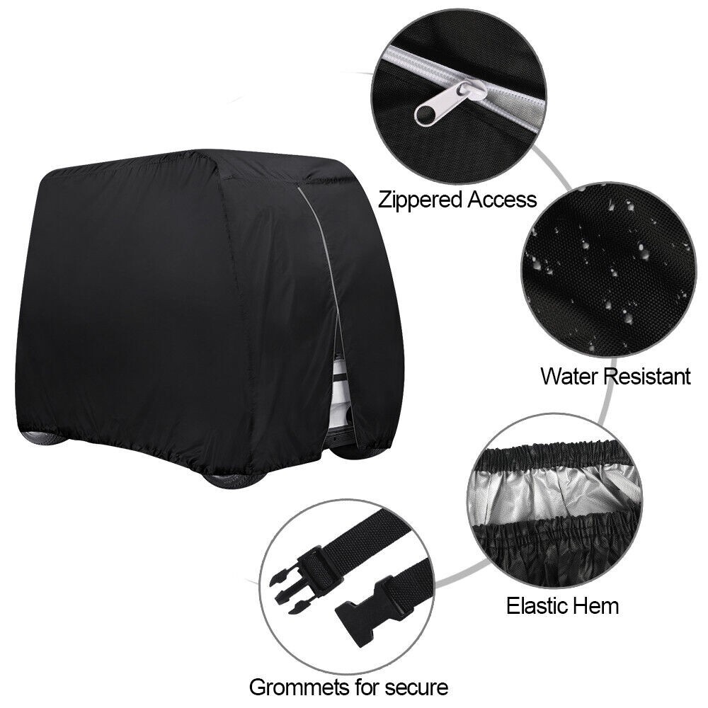 600D Heavy Duty Waterproof 4 Passenger Golf Cart Cover for Club Car EZGO YAMAHA