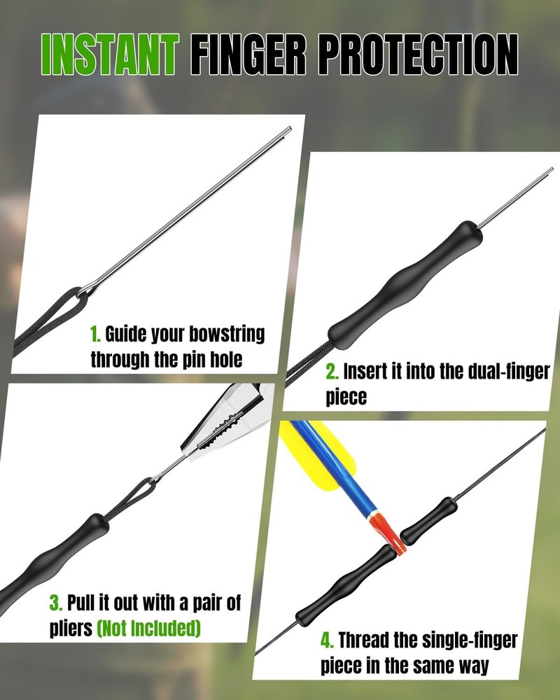 Recurve Bow Stringer Tool, Archery Bow Stringer Tool with Bowstring Finger Guard