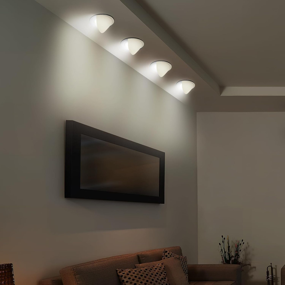 4-Pack Stick-On Half Shades Recessed Ceiling Lights Glare Blocker Light Diffuser