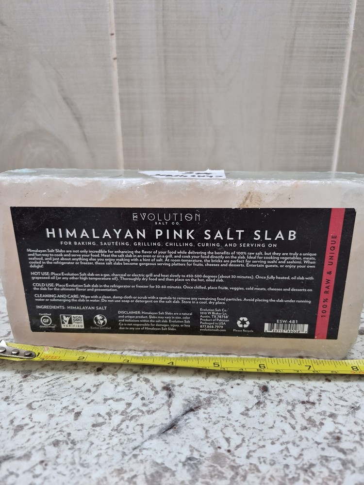 Evolution Salt Co. Himalayan Pink Salt Slab 8"x6"x2" Baking Grilling Serving