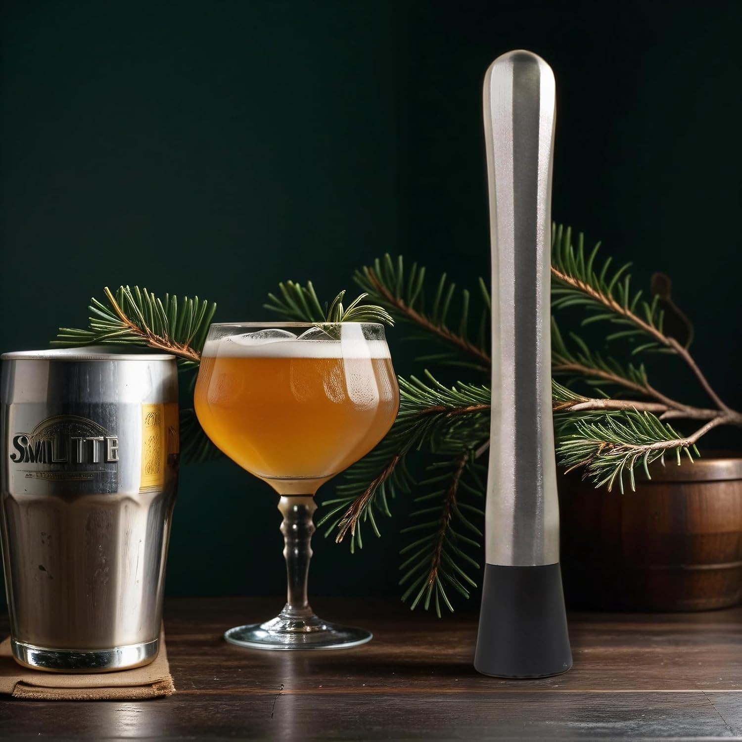 Ortarco 10 Inch Stainless Steel Muddler for Cocktail and 10 Silver