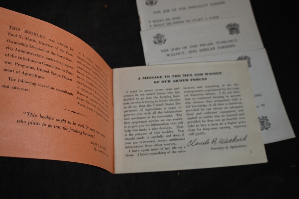 WW2 Shall I be a Farmer Brochures for Military Veterans *Fruit*Pecans*Walnuts*