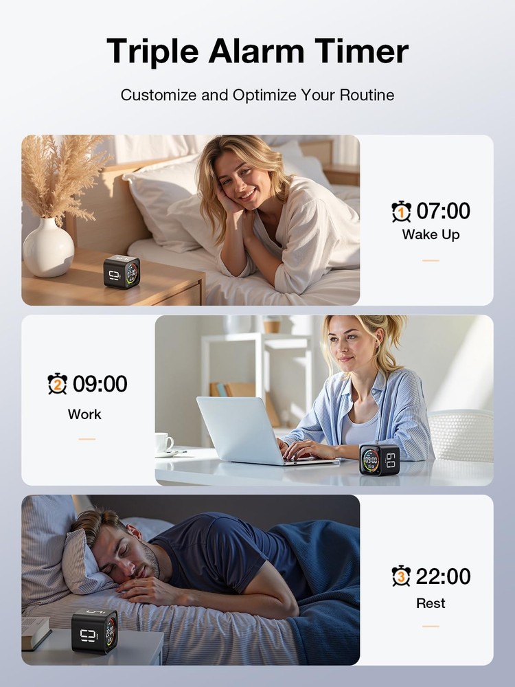 TK3 Pomodoro Timer Cube, Productivity Timer, 5/10/30/60 Min Presets, Custom C...