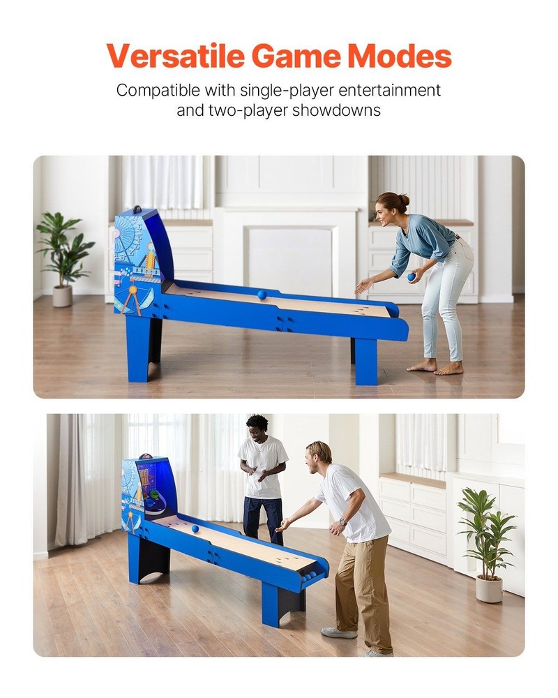 8ft Roll & Score Arcade Table, 12mm MDF, PVC Coating, Auto Ball Return
