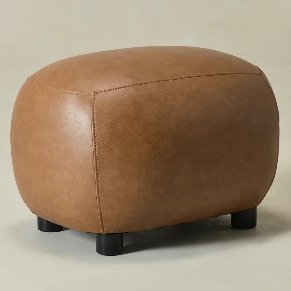 23" Wide Faux Leather Upholstered Ottoman