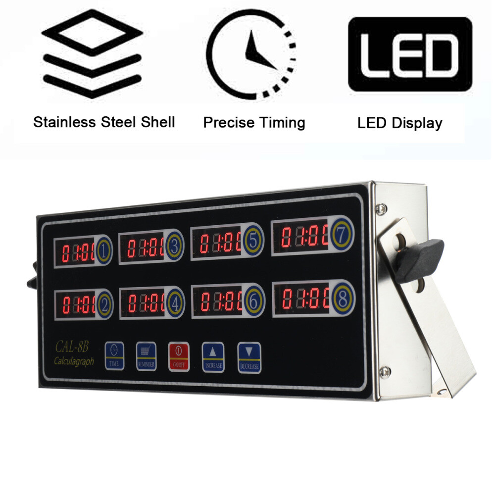 8 Channel Commercial Digital Timer Calculagraph Kitchen Loud Countdown Modern