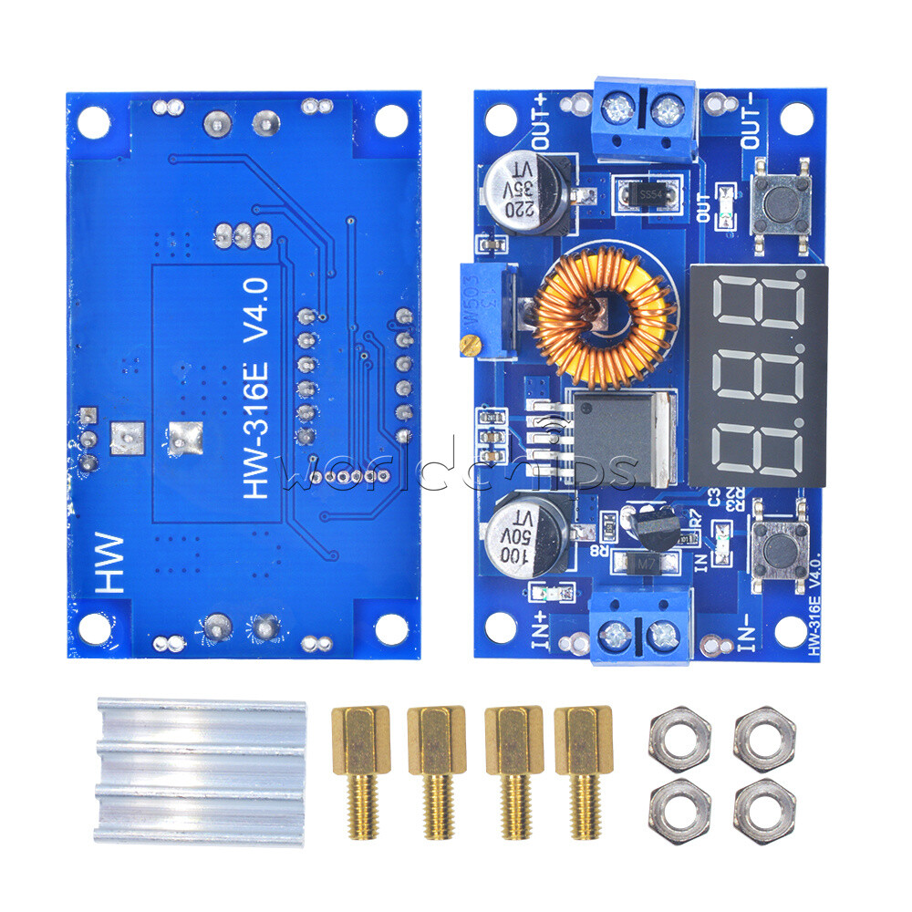 5A Adjustable Power CC/CV Step-down Charge Module LED Driver With Red Voltmeter