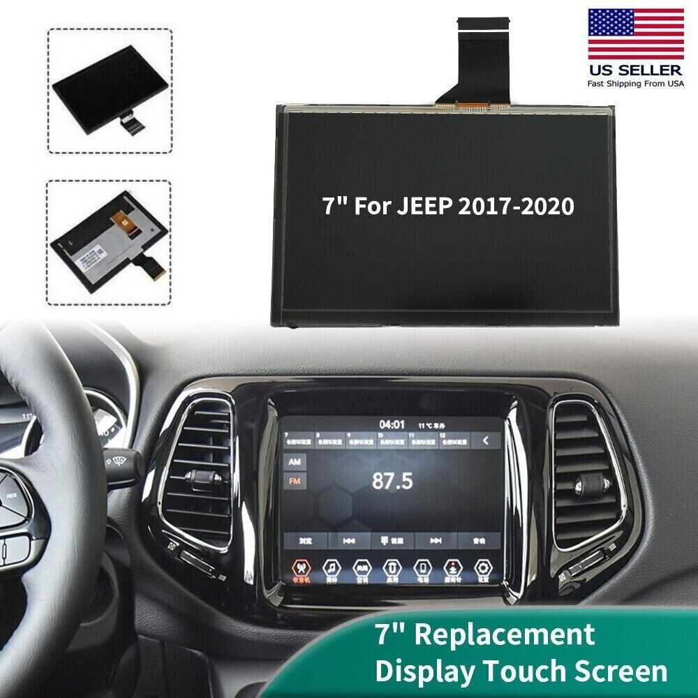 7" LCD Display Touch-Screen For 2017-2020 Jeep Compass Radio Navigation Replace