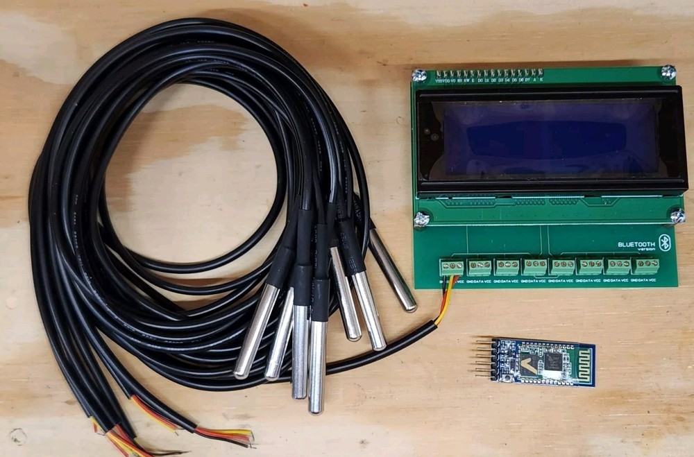 8CH Temperature Data Logger Recorder RTC -55...+125 C Bluetooth DS18B20 Wireless