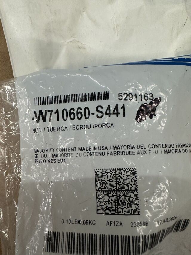 Genuine Ford Upper Support Nut W710660-S441