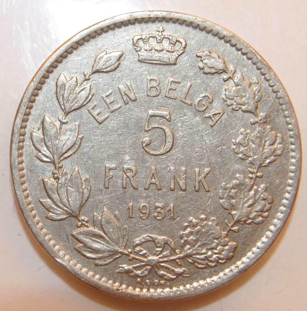1931 Belgium 5 francs