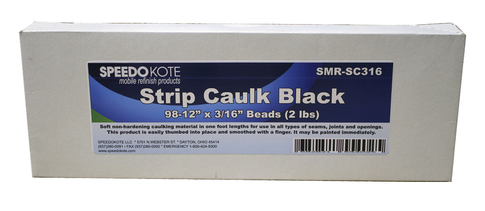 Black Strip Caulk, 98 one Foot long (12” x 3/16”) Beads, SMR-SC316