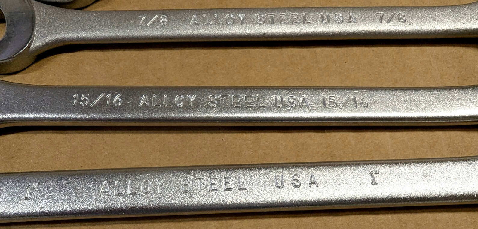 NEW BLACKHAWK USA 12Pc. SAE Combination Wrench Set 1/4" :1-1/4"-Alloy Steel F.Sh