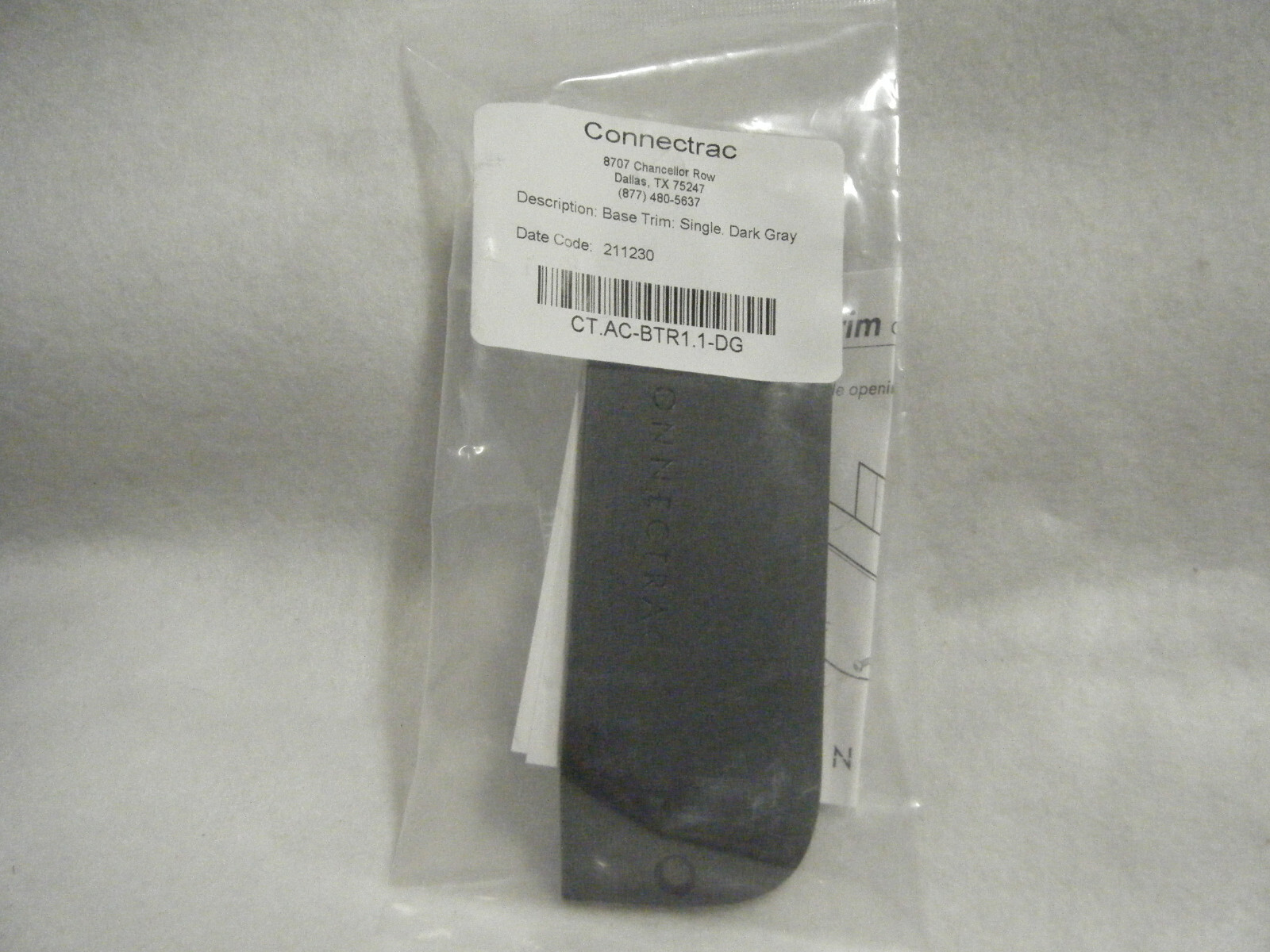 Connectrac CT.AC-BTR1.1-DG SIngle BASE TRIM, Dark Gray