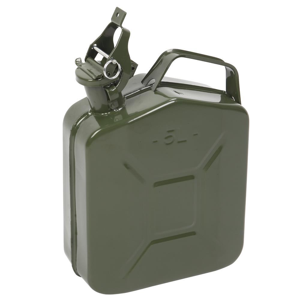 Practical 5L 0.6mm Can Gasoline Jerry Can Steel Tank Emergency Backup Green