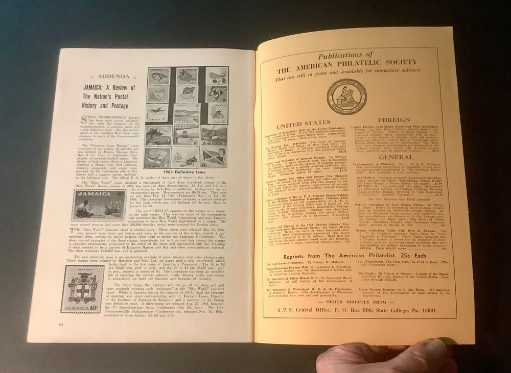 JAMAICA: A REVIEW OF THE NATION’S POSTAL HISTORY AND POSTAGE Alfred Johnson 1964