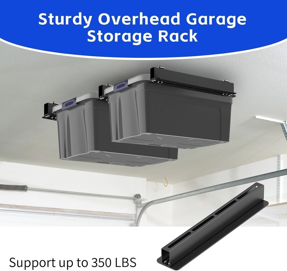 3 Pack Overhead Storage Bin Rack, Ceiling Racks For Utility Bins Organization