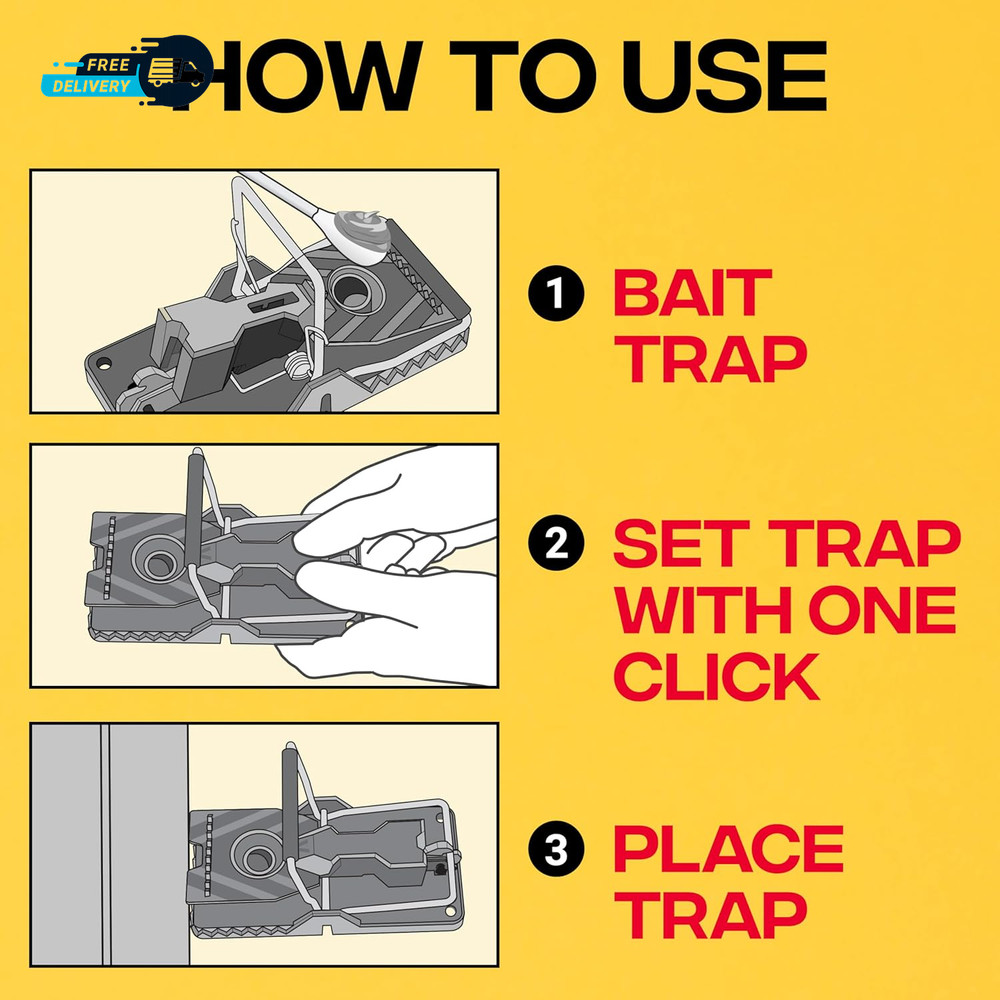 Power-Kill Humane Mouse Traps M393SSR - 6 Easy Set, Reusable, Power-Kill Mouse