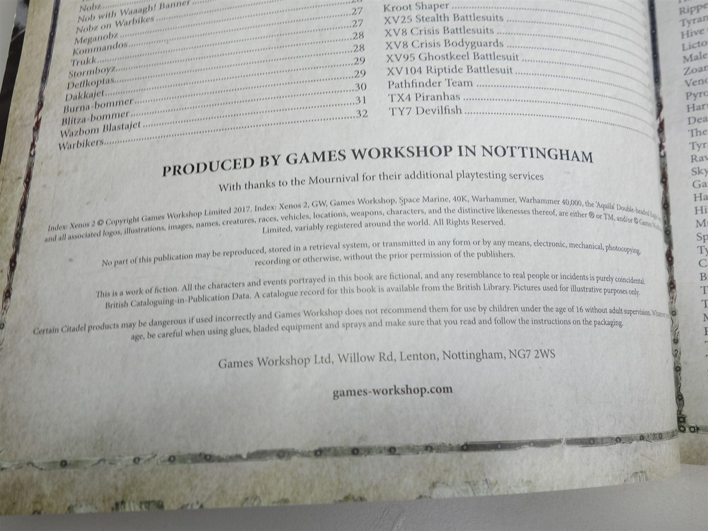 Warhammer 40K: Index Xenos 2 (8th Edition oop softcover)